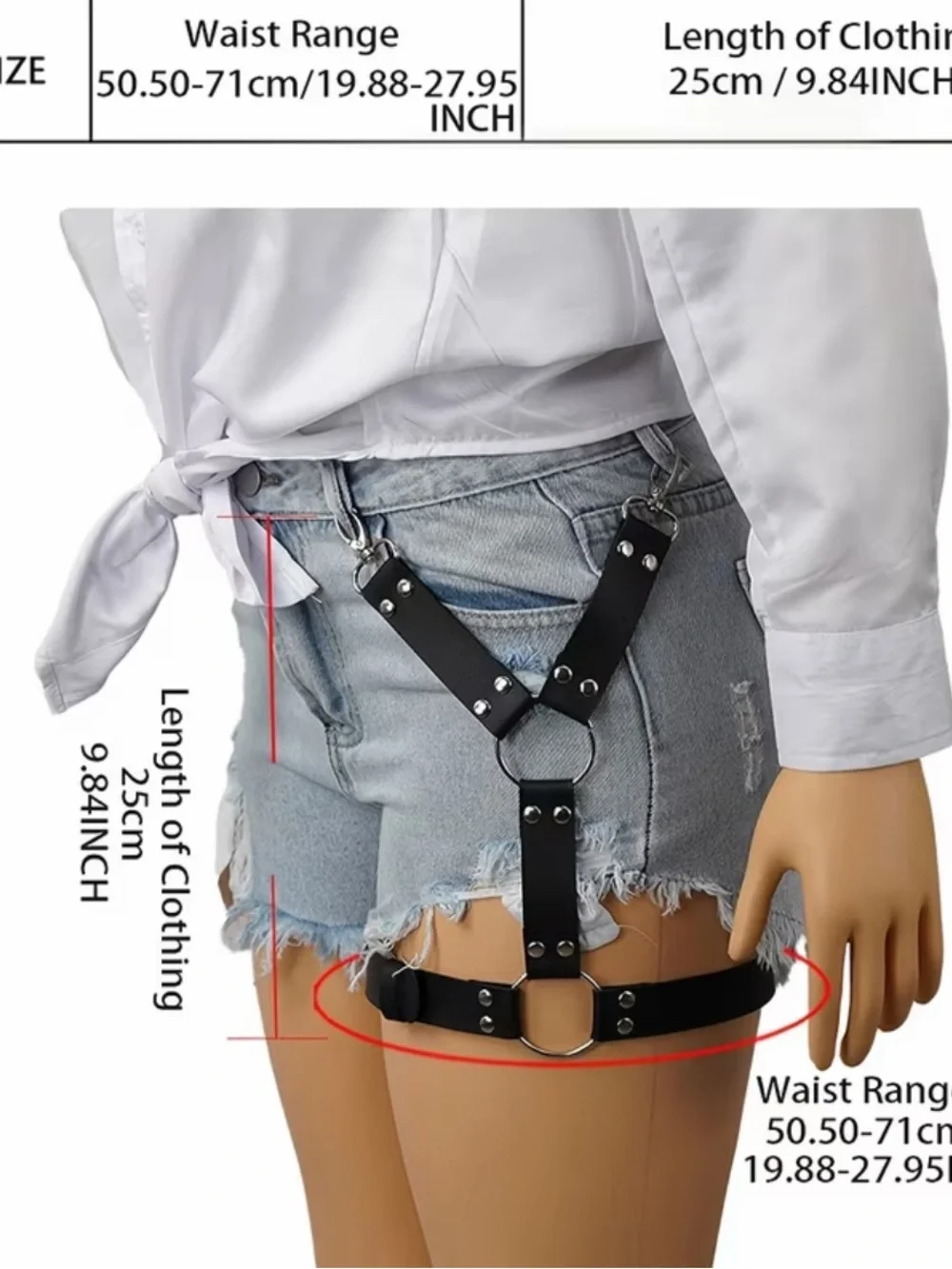 Men's PU Thigh Garter Belt Trouser Strap Leg Harness Punk Goth One Size